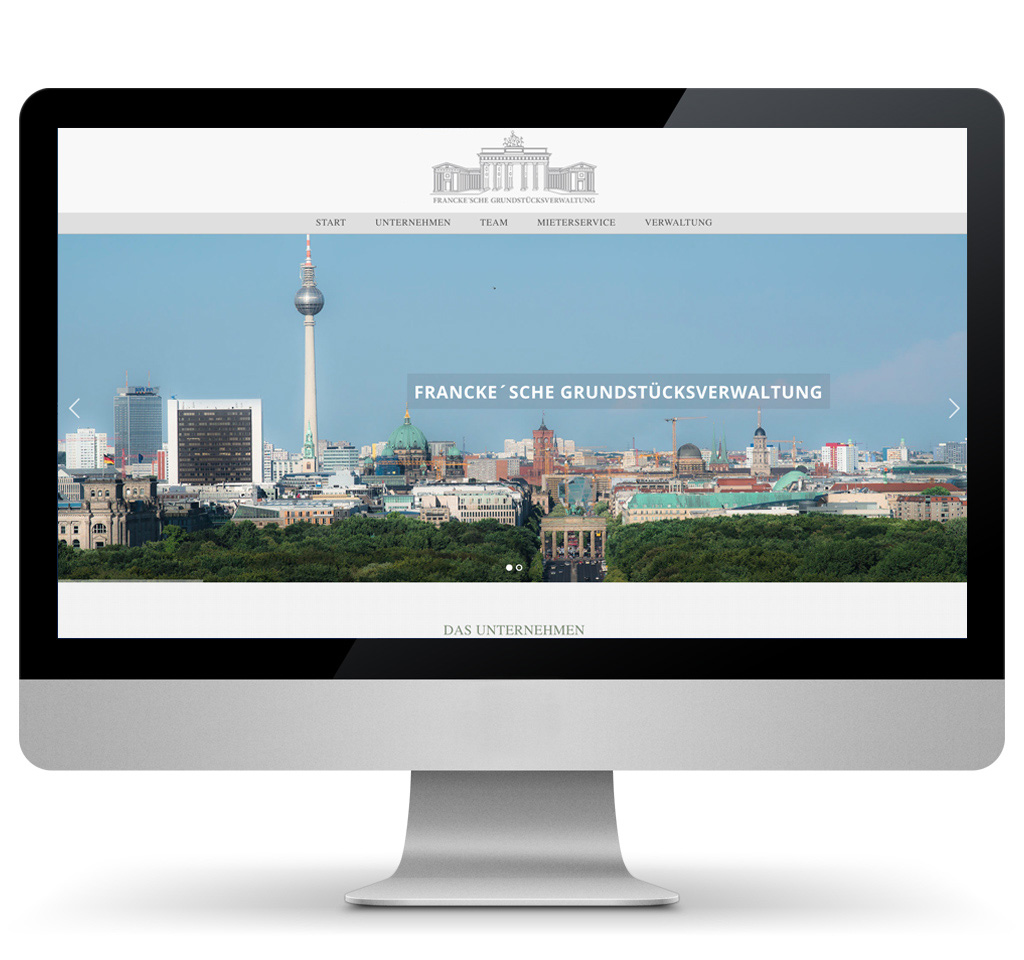 Website Francke´sche Grundstücksverwaltung